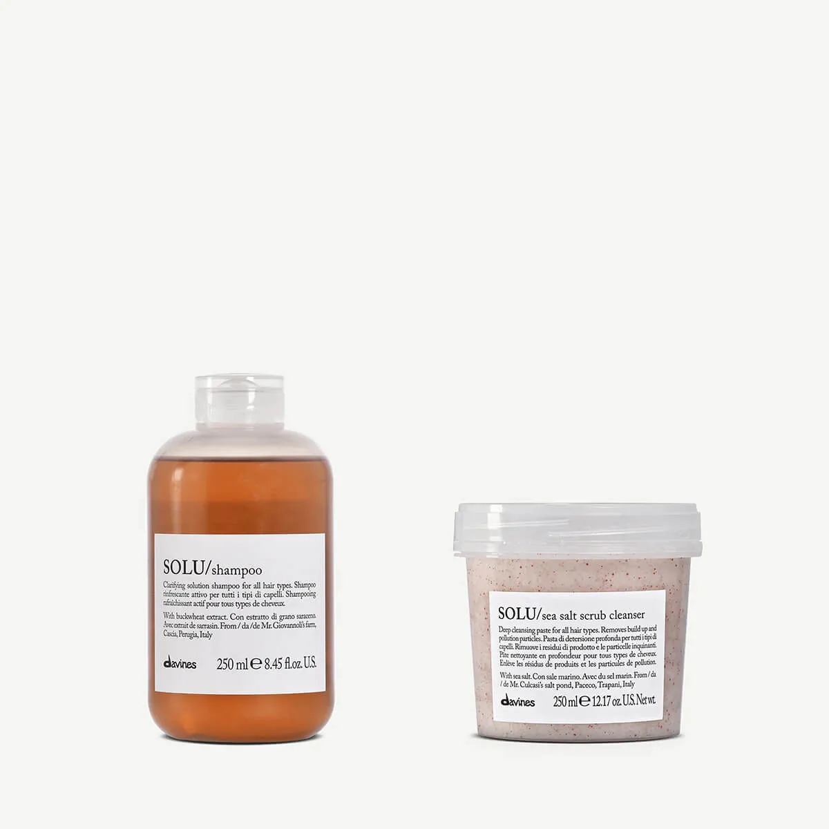 Davines Solu Shampoo 250 ml Sea Salt Scrub Cleanser 250 ml
