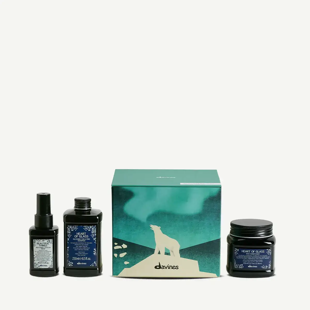 Davines HEART OF GLASS Mysterious Polar Regions Gift Set 3 pz